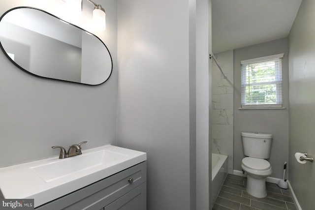 754 Second St, Woodbury Heights, NJ 08097 - bathroom with vanity, tile patterned flooring, and shower / bath combination