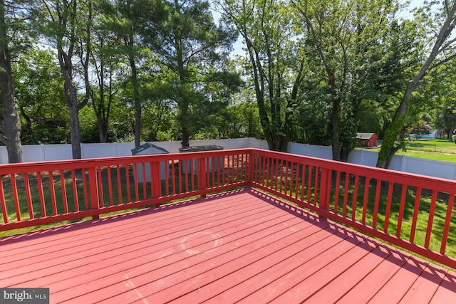 754 Second St, Woodbury Heights, NJ 08097 - wooden terrace featuring a fenced backyard