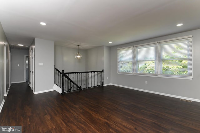 754 Second St, Woodbury Heights, NJ 08097 - unfurnished room with attic access, wood finished floors, recessed lighting, and a chandelier