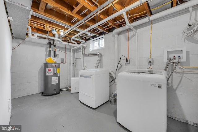 1305 Heather Hill Rd, Baltimore, MD 21239 - below grade area with electric water heater and washer and clothes dryer