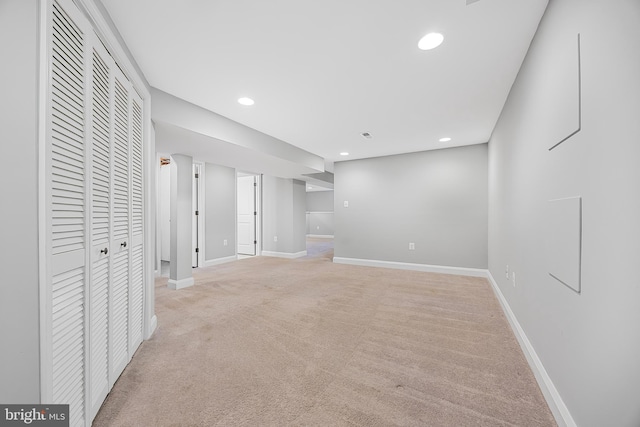 1305 Heather Hill Rd, Baltimore, MD 21239 - basement featuring light carpet and recessed lighting