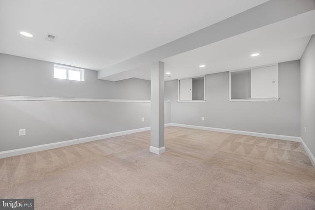 1305 Heather Hill Rd, Baltimore, MD 21239 - basement with carpet floors and recessed lighting