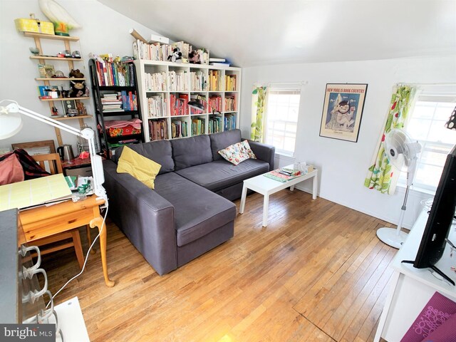 316-322 W Wildey St, Philadelphia, PA 19123 - living area with vaulted ceiling and wood-type flooring