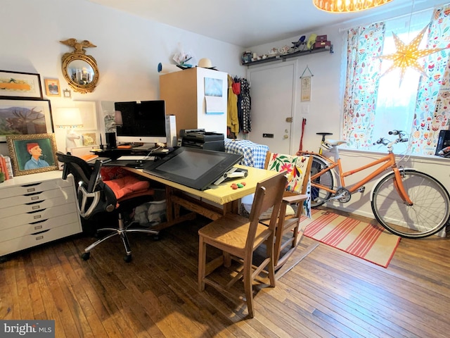 316-322 W Wildey St, Philadelphia, PA 19123 - office area with hardwood / wood-style flooring and a chandelier