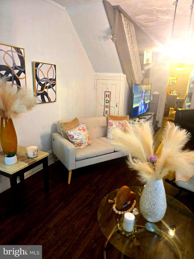 458 W Oley St, Reading, PA 19601 - living room with wood finished floors and lofted ceiling