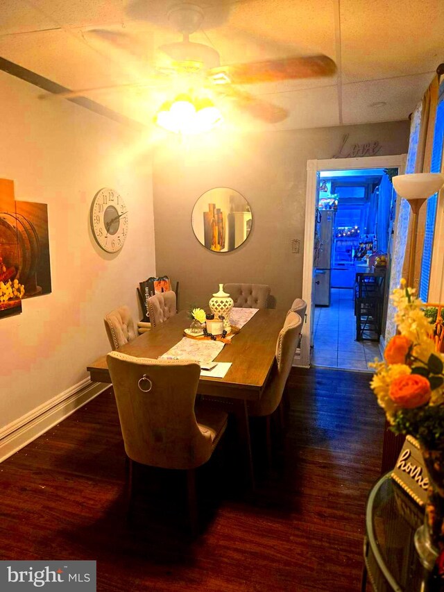 458 W Oley St, Reading, PA 19601 - dining space featuring wood finished floors and a ceiling fan
