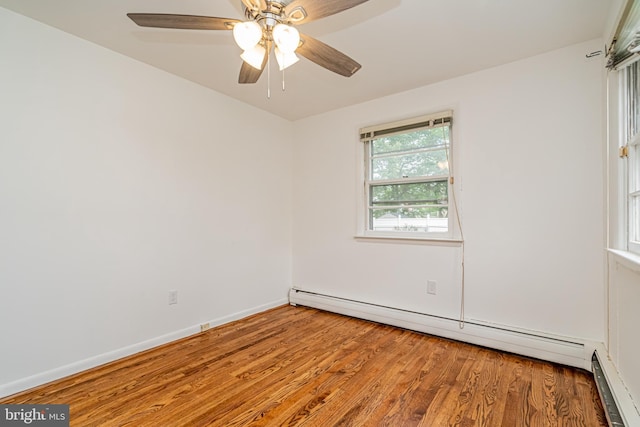1916 Porter Ave, Suitland, MD 20746 - empty room with a baseboard heating unit, wood finished floors, and ceiling fan
