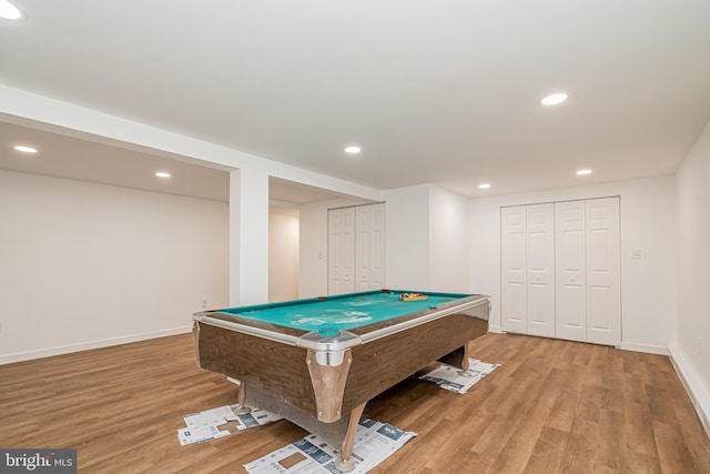 1916 Porter Ave, Suitland, MD 20746 - playroom with light wood-style flooring, recessed lighting, and pool table