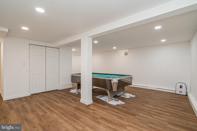 1916 Porter Ave, Suitland, MD 20746 - rec room with pool table, wood finished floors, and recessed lighting