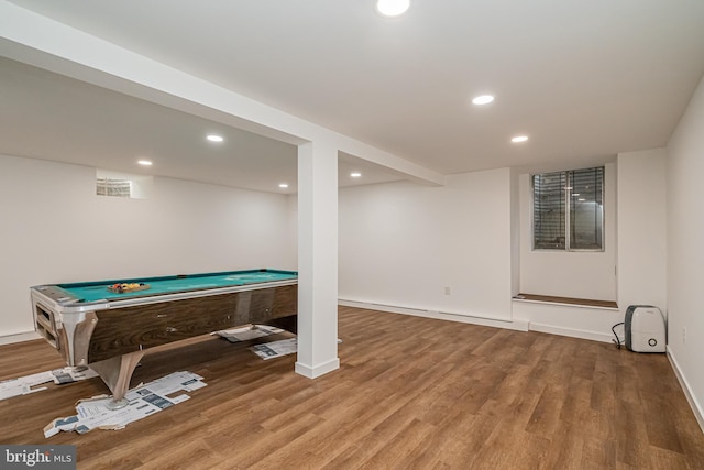 1916 Porter Ave, Suitland, MD 20746 - recreation room featuring wood finished floors, pool table, and recessed lighting