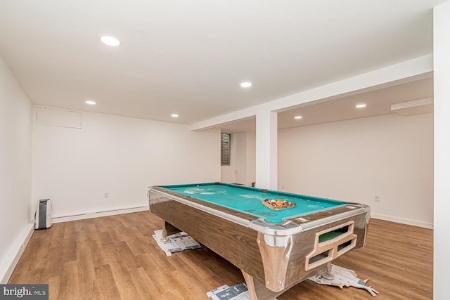 1916 Porter Ave, Suitland, MD 20746 - game room featuring light wood-type flooring, pool table, and recessed lighting