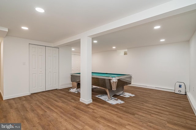 1916 Porter Ave, Suitland, MD 20746 - game room with pool table, wood finished floors, and recessed lighting