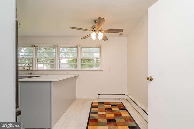 1916 Porter Ave, Suitland, MD 20746 - interior space featuring a ceiling fan, wood finished floors, and baseboard heating