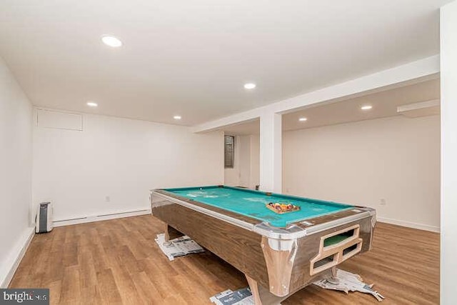 1916 Porter Ave, Suitland, MD 20746 - rec room featuring wood finished floors, billiards, and recessed lighting
