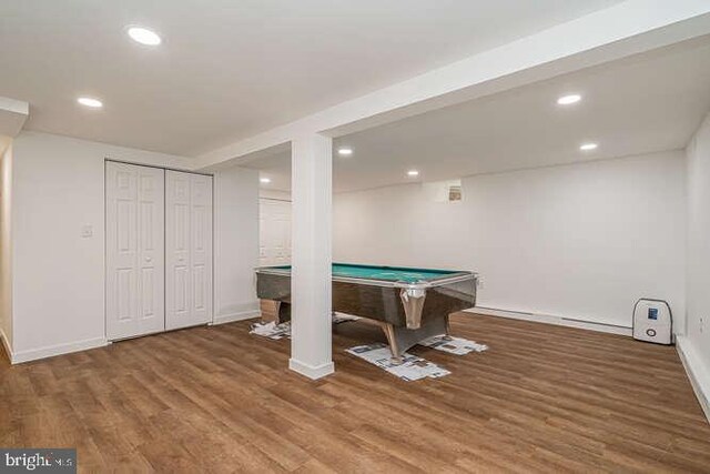 1916 Porter Ave, Suitland, MD 20746 - playroom featuring wood finished floors, billiards, and recessed lighting