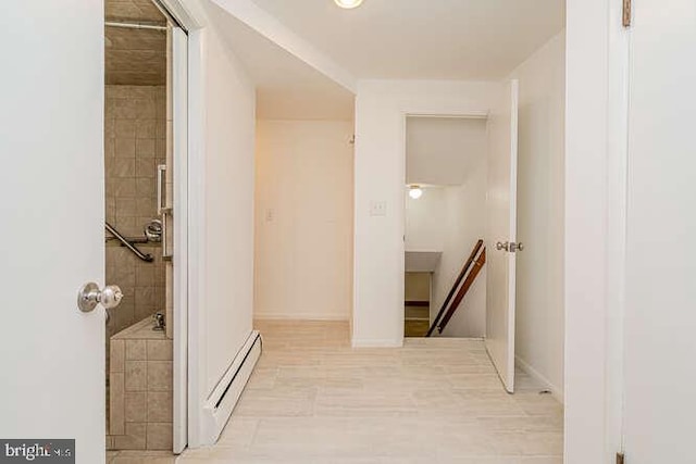 1916 Porter Ave, Suitland, MD 20746 - hall with baseboard heating, an upstairs landing, and recessed lighting
