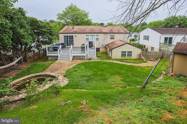 8935 Twin Ridge Dr, Glen Burnie, MD 21061 - back of house with a fenced backyard and a deck