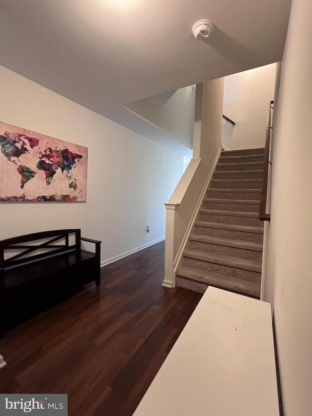 108 Creekside Way, Burlington, NJ 08016 - stairs featuring wood finished floors and baseboards