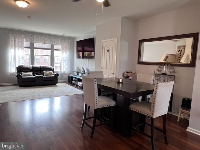 108 Creekside Way, Burlington, NJ 08016 - dining area featuring dark wood-style floors and a ceiling fan