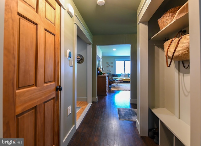 513 N E Ave, Wenonah, NJ 08090 - mudroom featuring dark wood-style flooring and baseboards