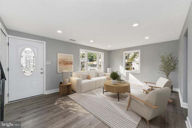 7702 Burnside Rd, Landover, MD 20785 - living area with wood finished floors and recessed lighting