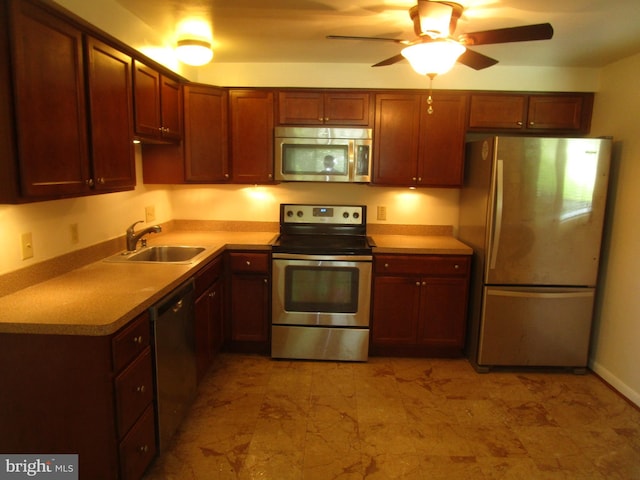 5606 Devon Ct, Temple Hills, MD 20748 - kitchen featuring stainless steel appliances and ceiling fan