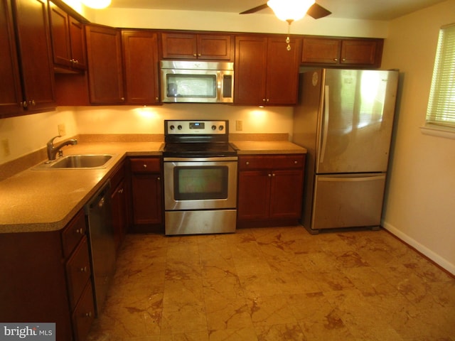 5606 Devon Ct, Temple Hills, MD 20748 - kitchen with stainless steel appliances and a ceiling fan