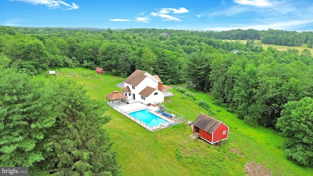 132 Sycamore Dr, Palmerton, PA 18071 - view from above of property featuring a pool area and a heavily wooded area