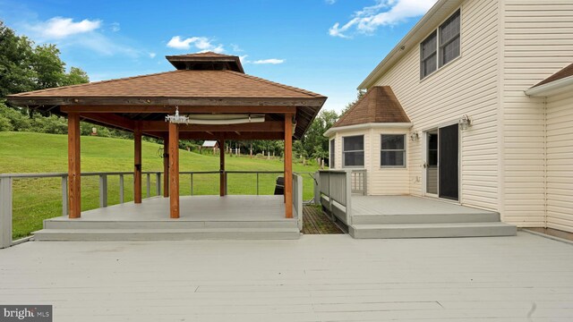 132 Sycamore Dr, Palmerton, PA 18071 - wooden terrace with a gazebo and a lawn