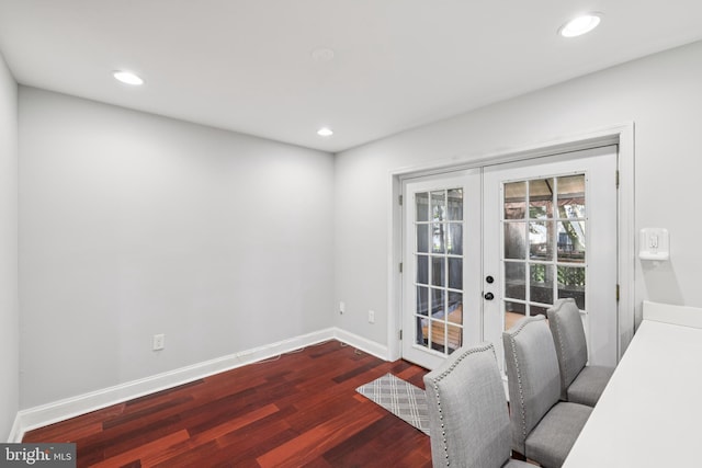 9046 Queen Maria Ct, Columbia, MD 21045 - doorway with french doors, wood finished floors, and recessed lighting