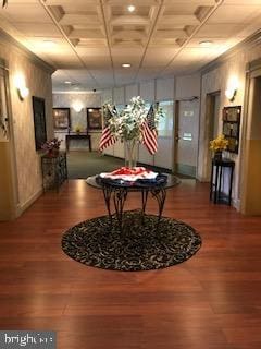 401 Cooper Landing Rd Unit 207Playa, Del Sol, Cherry Hill, NJ 08002 - rec room with wood finished floors and coffered ceiling