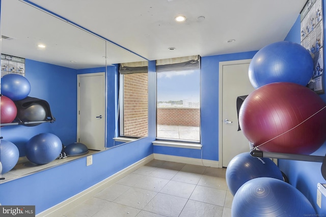 2451 Midtown Ave Unit 1323, Alexandria, VA 22303 - workout room with tile patterned flooring and recessed lighting