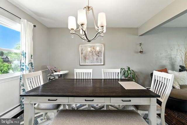312 Wellington, Reading, PA 19609 - dining room featuring a chandelier and baseboard heating