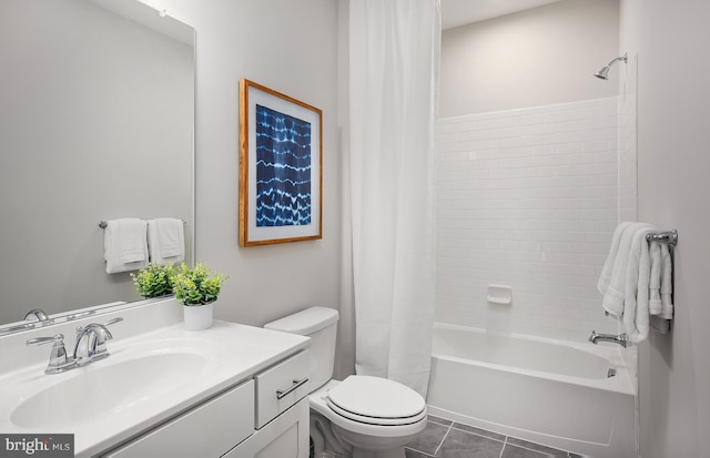 3929 Walnut St, Fairfax, VA 22030 - bathroom with vanity, shower / tub combo with curtain, and tile patterned flooring