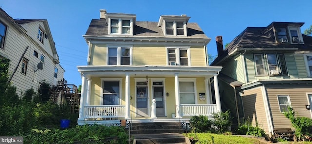 2015-2017 Derry St, Harrisburg, PA 17104 - view of front of house featuring covered porch and mansard roof