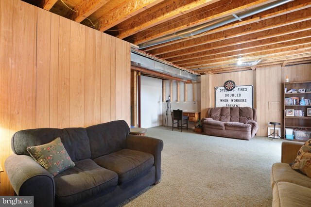 1143 Happy Ridge Dr, Front Royal, VA 22630 - living area with carpet and wooden walls