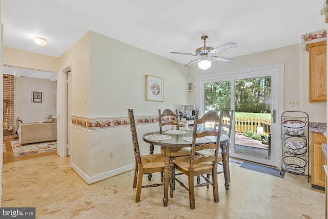 1202 Forestville Dr, Great Falls, VA 22066 - dining space featuring ceiling fan