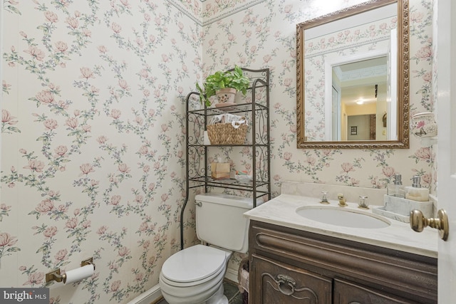 1202 Forestville Dr, Great Falls, VA 22066 - bathroom featuring wallpapered walls and vanity