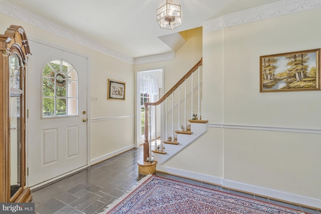 1202 Forestville Dr, Great Falls, VA 22066 - foyer entrance featuring stairway and baseboards