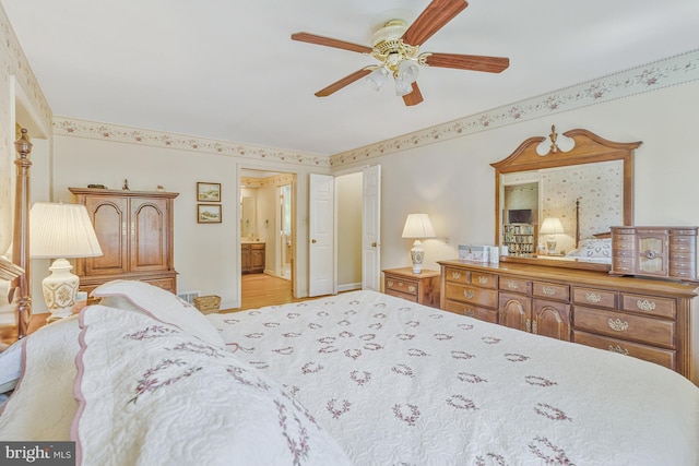1202 Forestville Dr, Great Falls, VA 22066 - bedroom with ensuite bathroom and ceiling fan