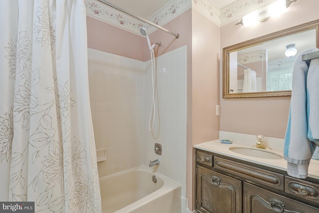 1202 Forestville Dr, Great Falls, VA 22066 - bathroom with shower / bath combo with shower curtain and vanity