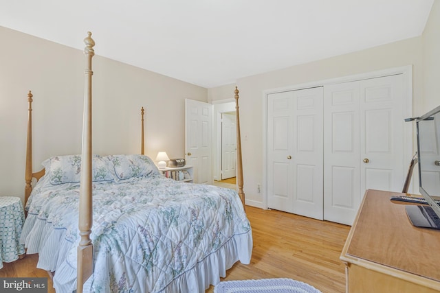 1202 Forestville Dr, Great Falls, VA 22066 - bedroom featuring light wood-style flooring and a closet