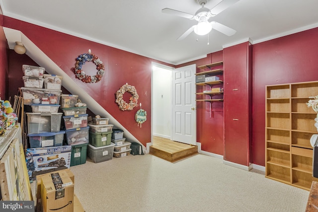1202 Forestville Dr, Great Falls, VA 22066 - interior space featuring ceiling fan and carpet flooring