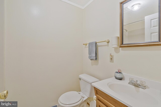 1202 Forestville Dr, Great Falls, VA 22066 - full bath featuring vanity, ornamental molding, and a shower