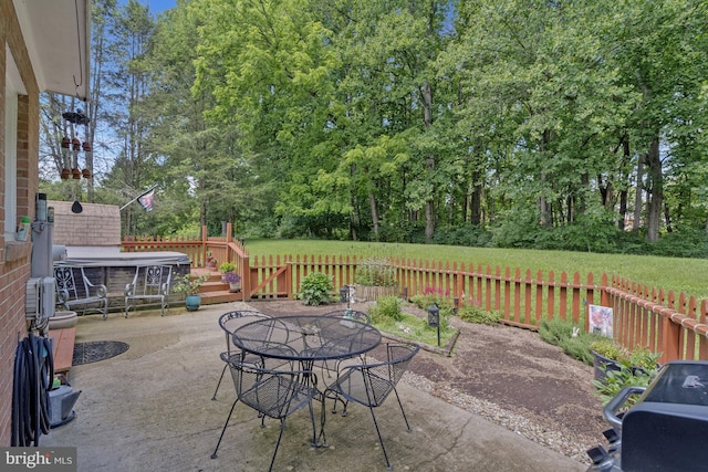 1202 Forestville Dr, Great Falls, VA 22066 - view of patio featuring outdoor dining space and view of scattered trees