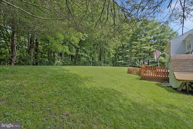 1202 Forestville Dr, Great Falls, VA 22066 - view of grassy yard featuring a deck