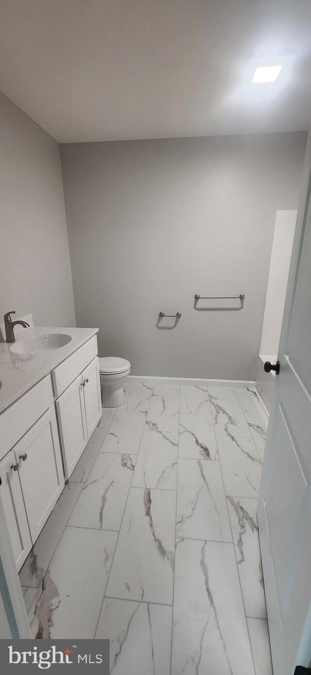 54 Petersburg Ln, Duncannon, PA 17020 - bathroom with marble look tiles and vanity
