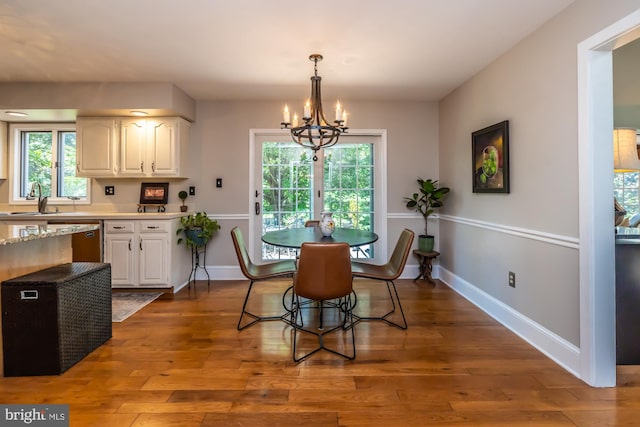 20 Mooney Ln, Chester Springs, PA 19425 - dining room with a chandelier, plenty of natural light, and wood finished floors