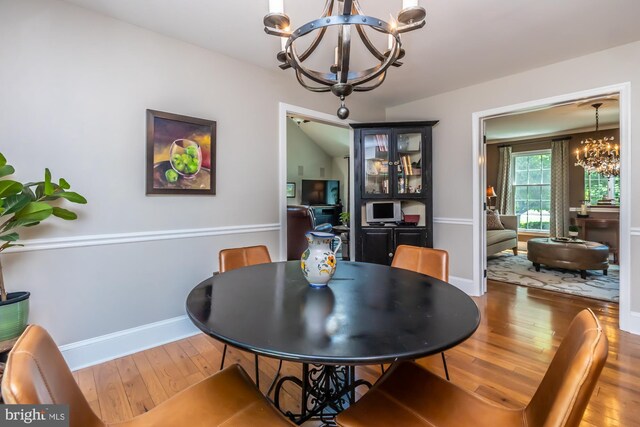 20 Mooney Ln, Chester Springs, PA 19425 - dining area with a chandelier and wood-type flooring