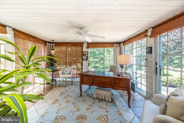 20 Mooney Ln, Chester Springs, PA 19425 - office with tile patterned flooring and a ceiling fan
